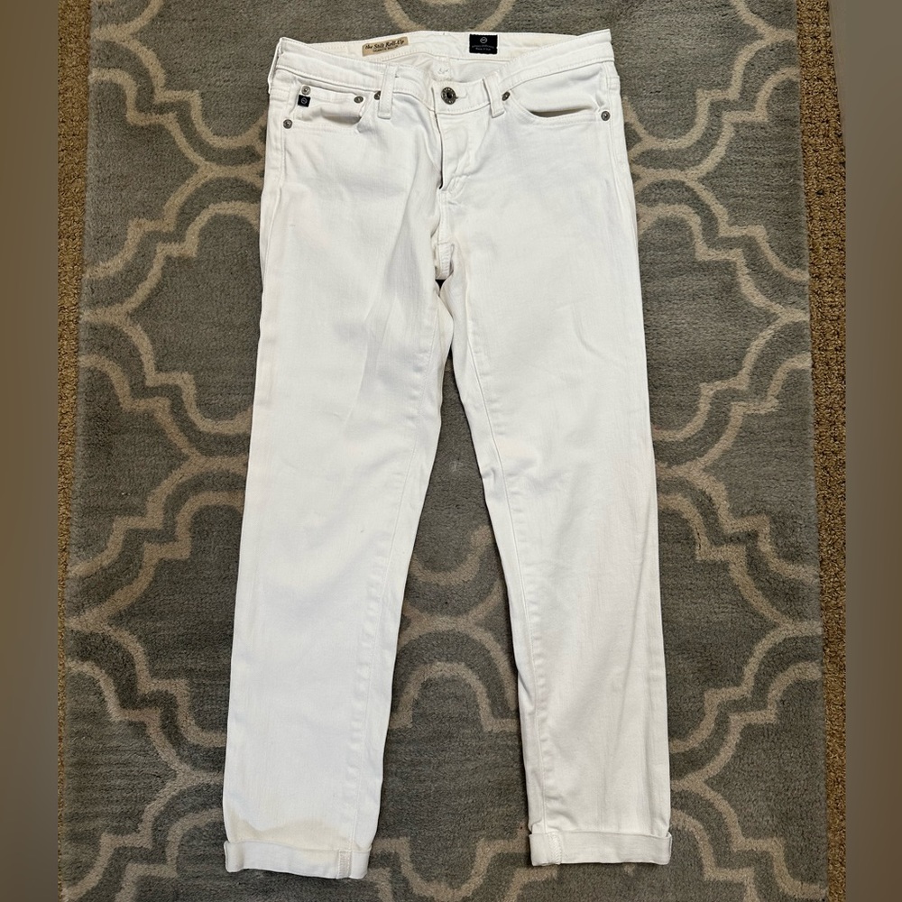Adriano Goldschmied white capri jeans.